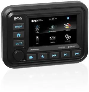 BOSS Audio Systems MGV550B Marine Gauge Receiver - Weatherproof, 5 Inch Touchscreen, Built-in Amplifier, Bluetooth, Digital Media MP3 Player, No CD Player, USB Port, AM/FM Radio