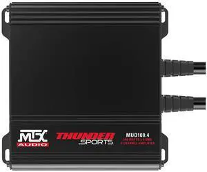 MTX MUD100.4 Mud Series 400 Watt RMS 4 Channel Class D Compact Weatherproof Outdoor Powersports ATV UTV Motorcycle Sound System Stereo Amplifier Kit