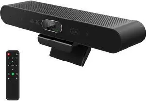 RayBit 4K Pro Audio and Video Conference Room Camera with Remote Control for Windows TV, AI-Powered HD Webcam with Microphone & Speaker for Desktop Computer/PC/Monitor/Laptop/Teams/Zoom/Skype