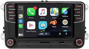 SCUMAXCON 6.5" Car Stereo RCD360 PROII RCD330 Carplay Android Auto Bluetooth FM USB SD OPS for VW Golf MK5 MK6 Passat Caddy Jetta Polo CC EOS (Backup Camera Deactivated)