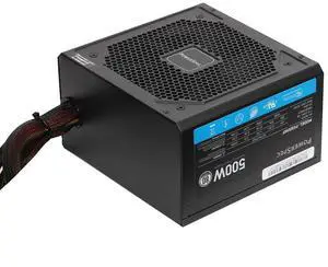 500W 80 Plus White Certified Fixed Cable Power Supply with Flat Black Cables and Quiet Fan