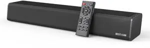 Sound Bar, BESTISAN 50 Watts Soundbar with HDMI, Optical, AUX, USB,Sub Out and Bluetooth Connection, DSP, Bass Adjustable, 16 Inch, Mountable