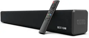 100Watt 32 Inch Soundbar, Bestisan 2.1 Channel Bluetooth 5.0 Sound Bar with Built-in Dual Subwoofer TV Speakers (2022 Update, 3 Audio Modes, HDMI Function)
