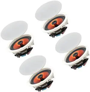 Herdio 6.5" 600 Watts Bluetooth Ceiling Speakers Wireless Home Recessed Speaker System Suitable for Indoor,Kitchen,Home Theater,Bedroom,Office,Covered Patio4 Speakers
