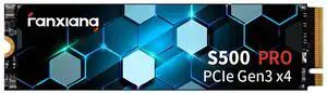 S500 Pro 512GB NVMe SSD M.2 PCIe Gen3x4 2280 Internal Solid State Drive, SLC Cache 3D NAND TLC, Up to 3200MB/s, Compatible with Laptop and PC Desktops(Black)