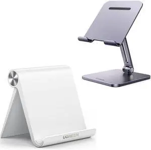 UGREEN Tablet Stand Holder Adjustable White Bundle with Tablet Stand Adjustable Grey