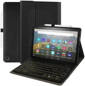 Keyboard Case for Amazon Fire Max 11 11.0-inch 2023(13th Generation), 7 Color Backlit Detachable Rechargeable Keyboard with Pen Holder and USB-C Cable for Tablet Cover (Black)