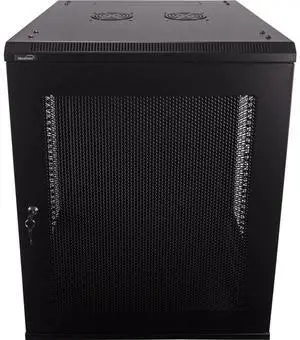 Navepoint 15U Deluxe IT Wallmount Cabinet Enclosure 19-Inch Server Network Rack with Locking Perforated Door 24-Inches Deep Black