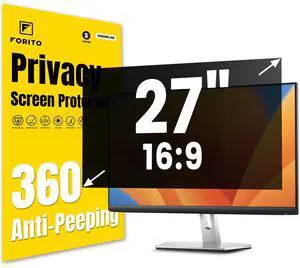 F FORITO 27 Inch 16:9 360°Privacy Screen Protector for Computer Monitor, Removable Eye Protection Anti Blue Light Anti Glare Computer Screen Privacy Shield for All 27" Widescreen Monitors