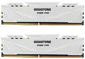 DDR4 RAM GIGASTONE Game PRO 16GB Kit (2x8GB) DDR4 3600MHz PC4-28800 CL 18-22-22-42 Intel XMP 2.0 AMD Ryzen 1.35V UDIMM 288 Pin Unbuffered Non ECC High Performance Gaming Desktop Memory - White