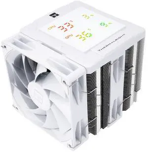 Peerless Assassin 120 Digital White CPU Air Cooler, Temperature Digital Display | 6 Heat Pipes |1850RPM PWM Fans, for Intel 1851/1700, AMD AM4/AM5