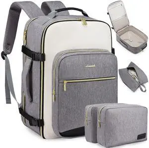 LOVEVOOK 50L Large Travel Backpack for Women & Men, Carry on Backpack Airline Approved, Waterproof Travel Essentials fits 18" Laptop, TSA Personal Item Travel Bag Sports Backpack with 3 Packing Cubes