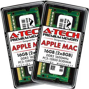 A-Tech 16GB Kit (2x8GB) RAM for Apple MacBook Pro (Mid 2012), iMac (Late 2012, Early/Late 2013, Late 2014, Mid 2015), Mac Mini (Late 2012) | DDR3 1600MHz SODIMM PC3-12800 204-Pin SO-DIMM Memory