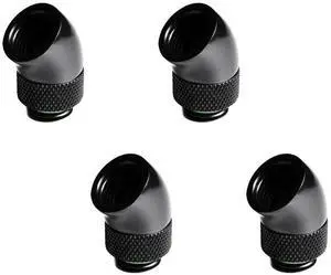 Barrow G1/4" Male to Female Extender Fitting, 45 Degree Rotary, Black, 4-pack