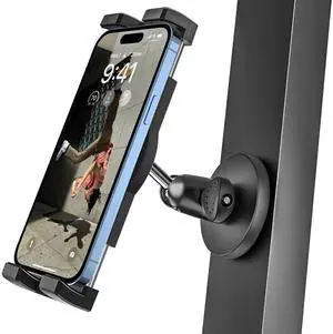 Gym Magnetic Phone Holder [Strong Magnet] Golf Cart Phone Mount for Gym [360° Rotatable] Four Corners Fixed Anti-Shake Big Phone Friendly, for iPhone 16 15 14 13 12 11 Pro Max, Galaxy, All Smartphones