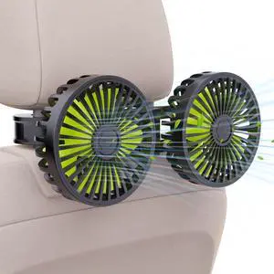Hayousui USB Car Cooling Fans for Backseat: Dual Head Car Fan for Kids 3 Speeds 360° Rotatable Vehicle Rear Headrest Fans 5V Powerful Electric Air Circulation Fan for Sedan SUV RV Truck (USB Plug)