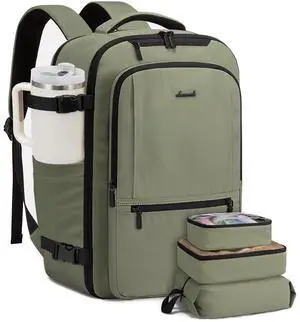 LOVEVOOK Travel Backpack for Women & Men, 50L Large Carry On Backpack Airline Approved, TSA Personal Item Weekender Bag, Water Resistant Laptop Backpacks with 3 Packing Cubes for Travel Essentials