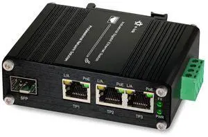 Throncom Industrial Gigabit 3 Ports PoE Ethernet Switch PoE+ Fiber Switch with 100/1000M Adaptive SFP Slot Din Rail Unmanaged 10/100/1000Mbps Network Switch IEEE802.3af/at 30W/Port Max 90W 12-48V DC