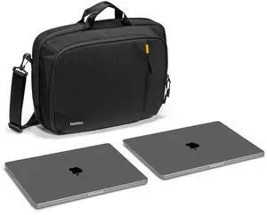 tomtoc 16-inch Dual Compartment Laptop Briefcase for 2 Laptops, Business Protective Laptop Messenger Shoulder Bag for a Laptop+ a Portable Monitor, Water-resistant Multi-functional Computer Work Bag