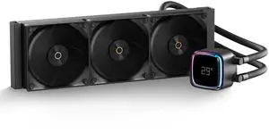Ocypus Iota L36 Liquid Cooler CPU with Digital Display,360MM AIO Water Cooler CPU with Efficient Cooling Pump,ARGB Lighting Control,120MM PWM Fans Up to 2000 RPM,Suitable for AMD & Intel LGA (Black)