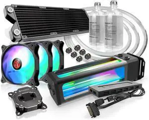 RAIJINTEK SCYLLA ELITE CA360 Water Cooling Kit, Soft tube, CPU water block, 360mm radiator, DDC RBW pump, 3 * ADD PWM fans, 6 copper 180°fittings,coolant (90*6 & 180*6) (0R10B00218)