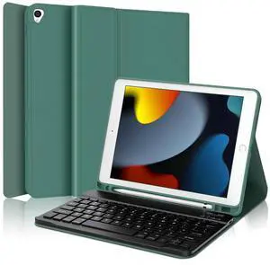 KVAGO Keyboard Case for iPad 10.2 - iPad 9th 8th 7th Generation Case with Keyboard, Backlit Detachable Keyboard, Folio Case for iPad Air 3rd Gen/iPad Pro 10.5 with Pencil Holder, Dark Green
