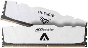 DDR4 RAM 32GB (2x16GB) 3600MHz PC4-28800 CL18 1.35V XMP 288-pin Desktop PC Memory Module with Heatsink White Acclamator Ounce