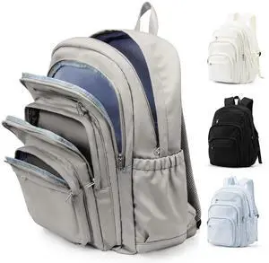 weradar School Backpack For Women Men, Lightweight Casual Daypack College Backpacks, Aesthetic Students Bookbag, Backpack With Lots Of Pockets,Cute High School Bag For Boys Girls(Gray Brown)