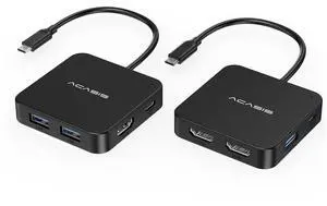 ACASIS USB C Hub Dual HDMI, USB C to Dual HDMI Adapter, 100W PD Charging, 5Gbps USB C and USB A Data Ports, USB C Docking Station Dual Monitor Adapter for MacBook/Dell/HP/Surface/Lenovo/Steam Deck