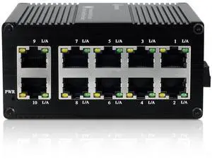 ENIANHUA 10-Port Gigabit Mini Unmanaged Ethernet Switch, 8 RJ45 Ports + 2 Gigabit Uplink Ports, Compatible with 10/100/1000Mbps, Din-Rail or Wall Mount, 20Gbps Backplane Bandwidth Traffic Optimization