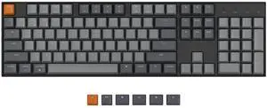 Keychron K10 Wireless Mechanical Gaming Keyboard, Hot-Swappable 104 Keys Full Size Gateron G Pro Brown Switch, White LED Backlight USB-C Wired Bluetooth Professional Office Keyboard for Mac/Windows