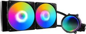 240mm AIO CPU Cooler with Addressable RGB PWM CPU Fan and Radiator Liquid Cooling for Intel & AMD, Infinite Mirror Pump, Easy Installation Compatibility with LGA 1700/1200/115X AMD AM5/AM4