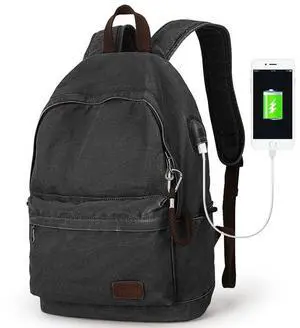 Muzee Canvas Backpack Lightweight Travel Daypack Student Rucksack Laptop Backpack