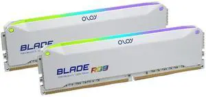 OLOy DDR4 RAM 32GB (2x16GB) White Blade RGB 3200 MHz CL16 1.35V 288-Pin Desktop Gaming UDIMM (MD4U1632161BRWDA)