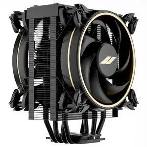 OCPC CPU Cooler  Single-Tower Air Cooler with Dual 120mm PWM Fans, 4 Heatpipes, 8002000 RPM, High-Performance Cooling for AMD AM4/AM5 & Intel 1700/1200/115X (Black)