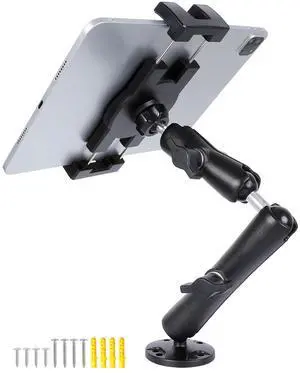 FPN Dashboard Mount Tablet Holder for Truck, Heavy Duty Drill Base with Aluminum Arm Tablet Mount for Car, Wall, Boat, Desk, Compatible with iPad Pro Air Mini, 4.7-12.9 Tablets and Phones (PTM-28)