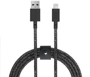 Native Union BELT Cable XL - 10ft Ultra-Strong Reinforced [MFi Certified] Durable Lightning to USB Charging Cable with Leather Strap compatible with iPhone 14, iPhone 13, iPhone 12 and Earlier(Cosmos)