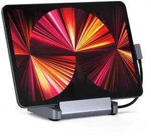 Satechi USB C Hub - iPad Pro USBC Hub - Aluminum Stand & Hubs  6-in-1 iPad Dock Foldable Stand  iPads Docking Station for M2, M1 iPad Pro/Air/Mini 6 Gen