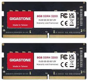 DDR4 RAM Laptop Only GIGASTONE 16GB Kit (2x8GB) DDR4 3200MHz (2933MHz or 2666MHz) PC4-25600 (PC4-23400/21300) CL22 1.2V SODIMM 260 Pin Unbuffered Non ECC High Performance Notebook Memory Upgrade