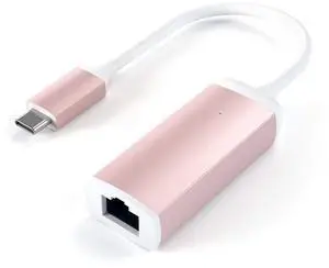 Satechi USB C to Ethernet Cable, Type-C Gigabit Ethernet Adapter, Aluminum Portable Ethernet-to-USB Converter for MacBook Pro/Air, iPad Pro/Air/Mini, Windows Laptop, Compatible with Switch (Rose Gold)