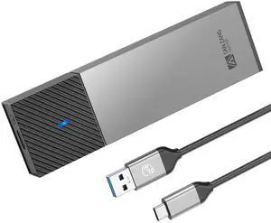 M.2 NVMe Enclosure M.2 SSD Enclosure with 10Gbps Transmission, USB 3.2 NVME SSD Enclosure Adapter for 2230 2242 2260 2280 M.2 PCIe NVMe M-Key & M+B Key SSD (Tool-Less, Type C to A)