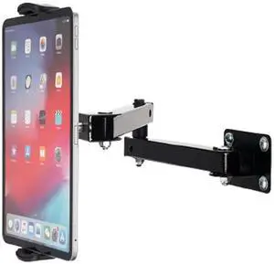 GSRUAN Adjustable Folding Tablet Wall Mount for 4.7~12.9 inch Multi-Angle Phone Tablet Holder(Black)