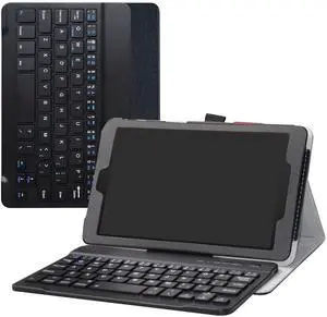 Alcatel Joy Tab Keyboard Case,Bige Slim Stand PU Leather Cover With Romovable Wireless Keyboard For T-Mobile Alcatel Joy Tab 2019 /Alcatel 3T 8-inch 2018 Tablet,Black