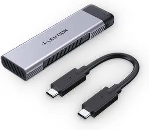 LENTION USB C to NVMe & SATA M.2 SSD Enclosure, USB 3.1 Gen 2 M Key & B&M Key Hard Drive Adapter, Supports UASP for SSD Size 2280/2260/2242/2230, Compatible Mac, Windows, More (C9E, Space Gray)
