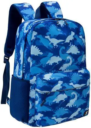Fenrici Dinosaur Backpack for Boys, Kids, Boys' Backpack for School, Kids' Bookbags with Padded Laptop Compartment, Dino, Blue, 17 Inch
