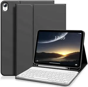 SQBEBS Case with Keyboard for iPad (A16) 11th/10th Generation 11 inch 2025/10.9 inch 2022, Detachable Bluetooth Keyboard, Stand Folio Keyboard Cover with Pencil Holder for iPad 10 Gen, Black
