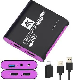 Capture Card for Streaming, 4K 30Hz Input & Passthrough, USB-C 1080P 60Hz HDMI Audio Video Game Capture Card for Windows/Mac, for PS5, PS4, Switch, Xbox, PC, Ideal for Twitch, YouTube, and TikTok