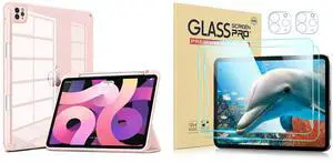 iPad Pro 11 & Air 10.9 Clear Rose Gold Case and 2 PC Tempered Glass