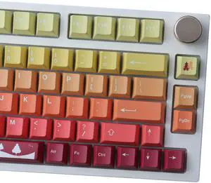 JOMKIZ PBT Keycaps,129 Keys Dye Sublimation Cherry Profile Keycaps with 6.25U Spacebar Autumn Keycap Set for Cherry MX Switches ISO/ANSI Layout Mechanical Keyboards