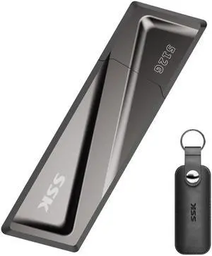 SSK 512GB USB Flash Drive 550MB/s USB 3.2 Gen2 USB Thumb Drive Fast Transfer Speed Externel Solid State Drive +USB C Adapter USB C Memory Stick for Type C Smartphone,MacBook/Pro/Air Laptop and More